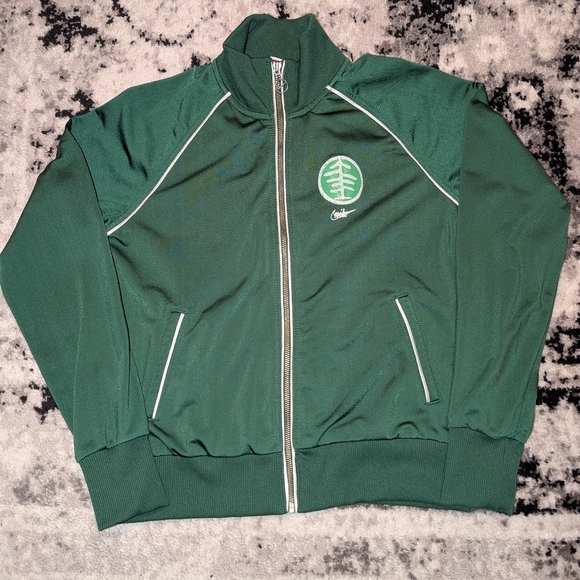 Nike Vintage Full-Zip Track Jacket Oregon Forest Green White Tree Graphic Medium - Picture 1 of 6